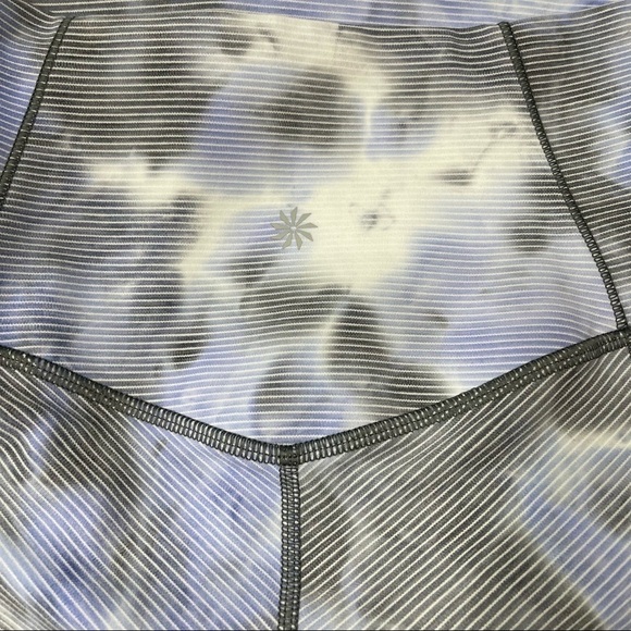 Athleta Cloud Blue and Grey Capri Stripe Side Pocket - Picture 6 of 8